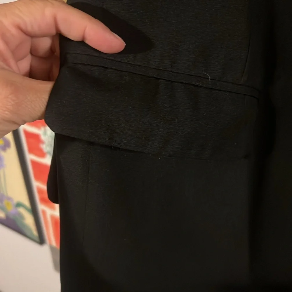 Bill Blass mens black 100% wool gabardine blazer
